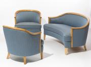 Swedish 1940's lounge set, sofa and two armchairs
